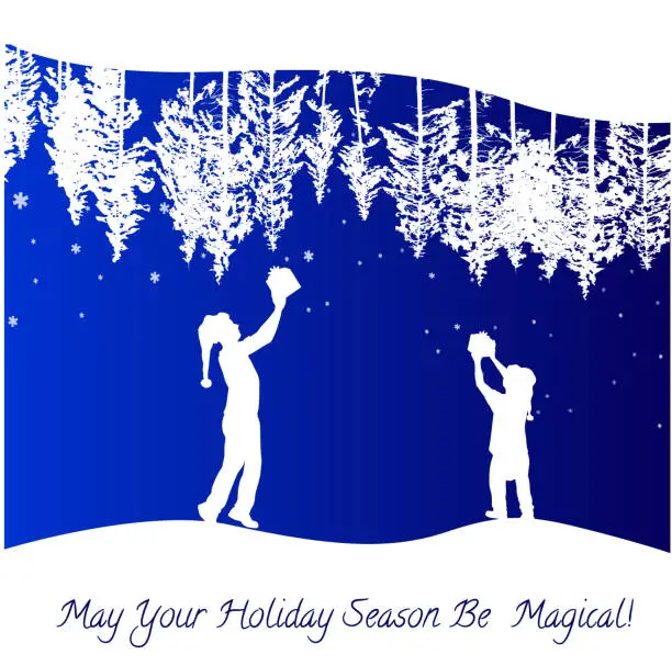 Vector illustration of Magical Christmas Gifts