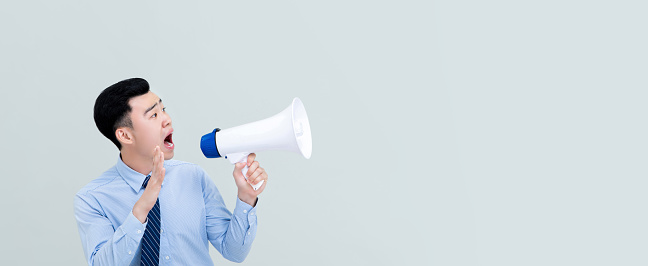 Little Girl Speaking by Megaphone