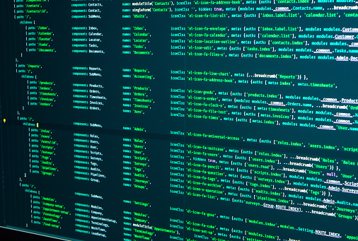 Foto de Código De Script Java Da Página Web No Monitor De Computador ...