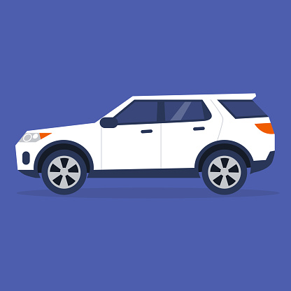 Side view of a sport utility vehicle, no people illustration