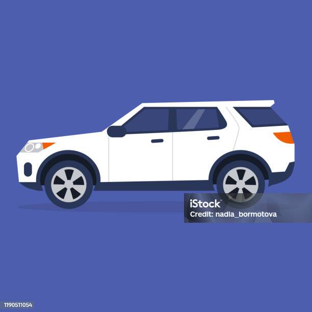 Side View Of A Sport Utility Vehicle No People Illustration Stock Illustration - Download Image Now