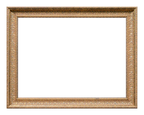 istock Antique Light gold frame isolated on the white background vintage style 1190512970