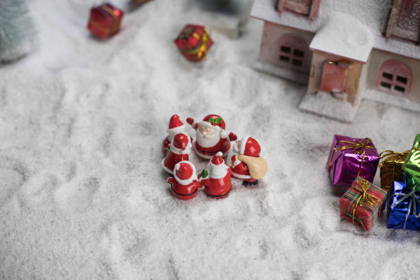 istock Traditional holiday attributes on snow. Creative artwork decorations. Empty space for your text 1190518209