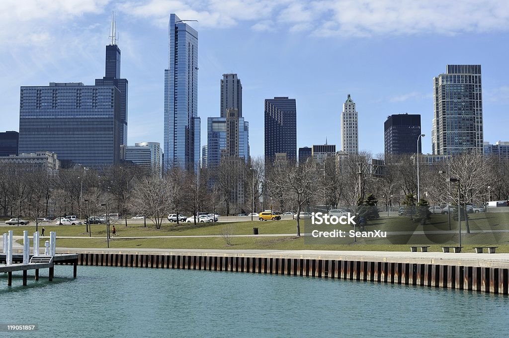 Lakefront Chicago e vista sulla città - Foto stock royalty-free di Chicago - Illinois