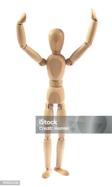 Wooden Doll Victory Stock Photo - Download Image Now - Adult, Agility, Artist's Figure