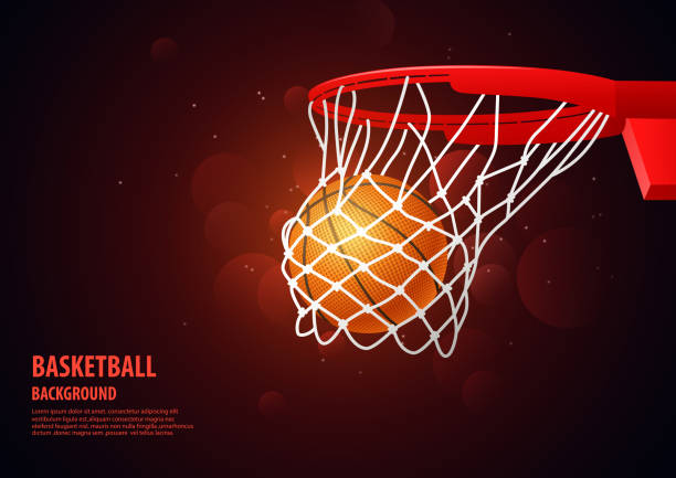ilustrações de stock, clip art, desenhos animados e ícones de basketball modern sport background - cesto de basquetebol ilustrações