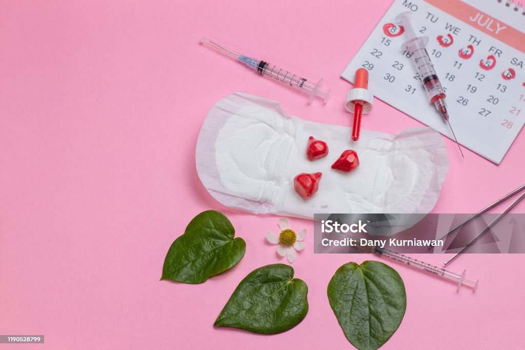 Menstruation Pad With Red Beads As Blood Drops Calendar Women Critical Menstruation Pad With Red Beads As Blood Drops Calendar Women Critical