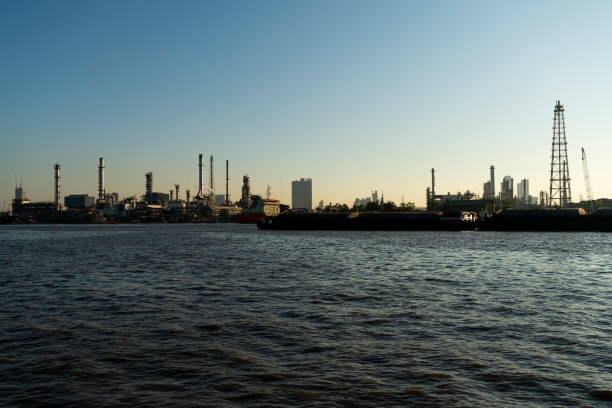 istock Industrial Estate on Chao Phraya River, Morning time 1190529579