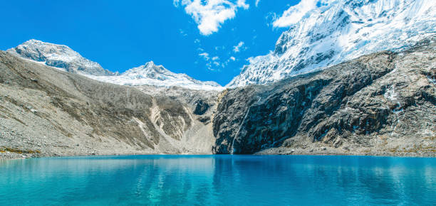 istock Crystal clear glacier lake and waterfall the Andes Mountain Peru 1190530719