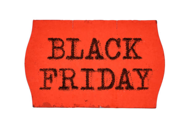 istock Black Friday words on price tag isolated on white background 1190536241