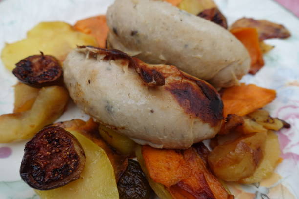 istock White pudding with truffles served with chestnuts Potatoes and sweet potatoes 1190542920