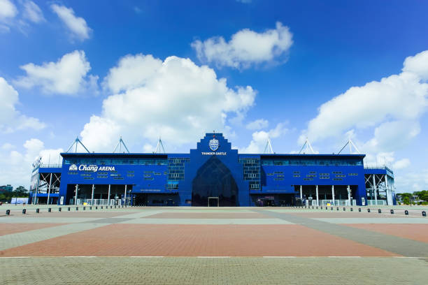 Chang Arena or Thunder Castle Stadium of Buriram United Football Club Buriram,Thailand - October 11 2019: Chang Arena or Thunder Castle Stadium of Buriram United Football Club in Buriram province,Thailand. chang arena stock pictures, royalty-free photos & images