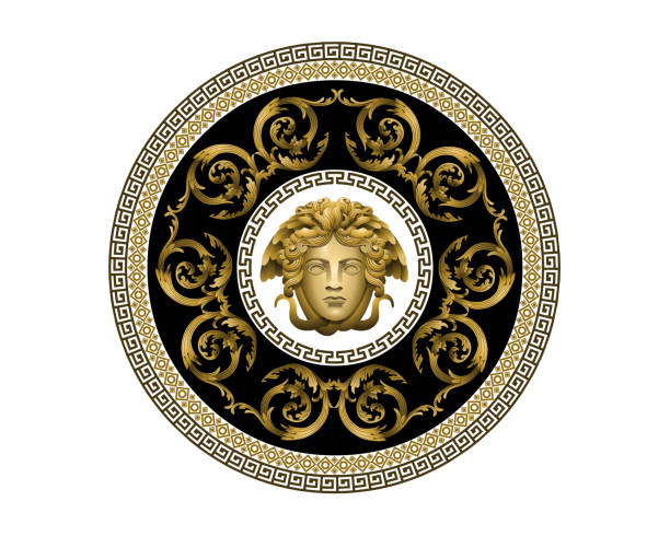 ilustrações, clipart, desenhos animados e ícones de mandala elegante barroco de bronze do vetor - gorgon