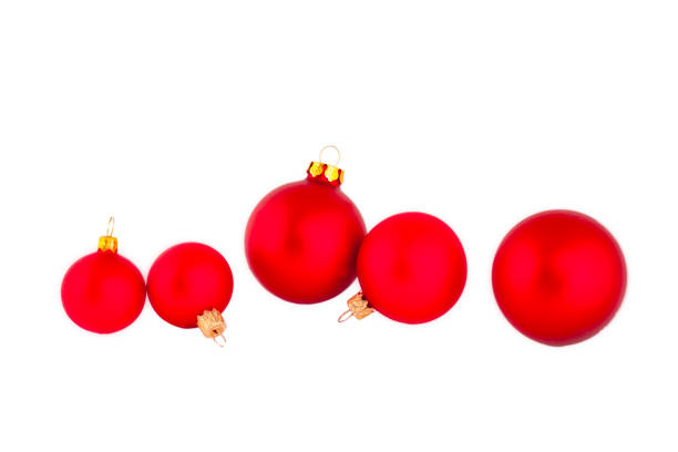 istock Red Christmas balls  isolated on the white background 1190552901