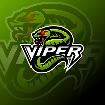Illustration of Green viper snake mascot logo design