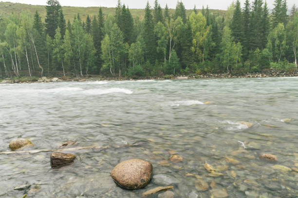 Rain day in Hemu River, Xinjiang
