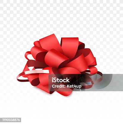 istock Red bow isolated on white background 1190558876