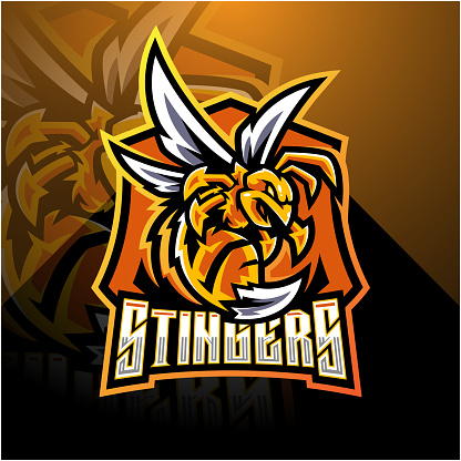 Illustration of Angry bee esport mascot logo design