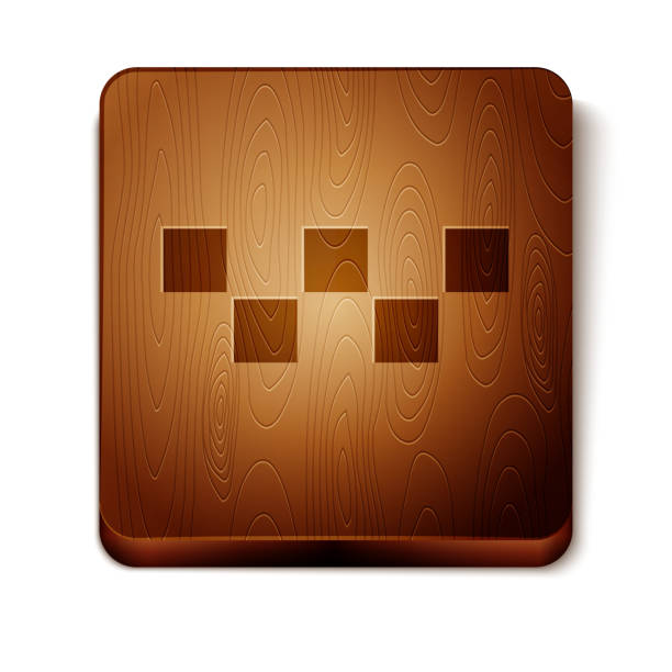 istock Brown Taxi car roof icon isolated on white background. Wooden square button. Vector Illustration 1190575359