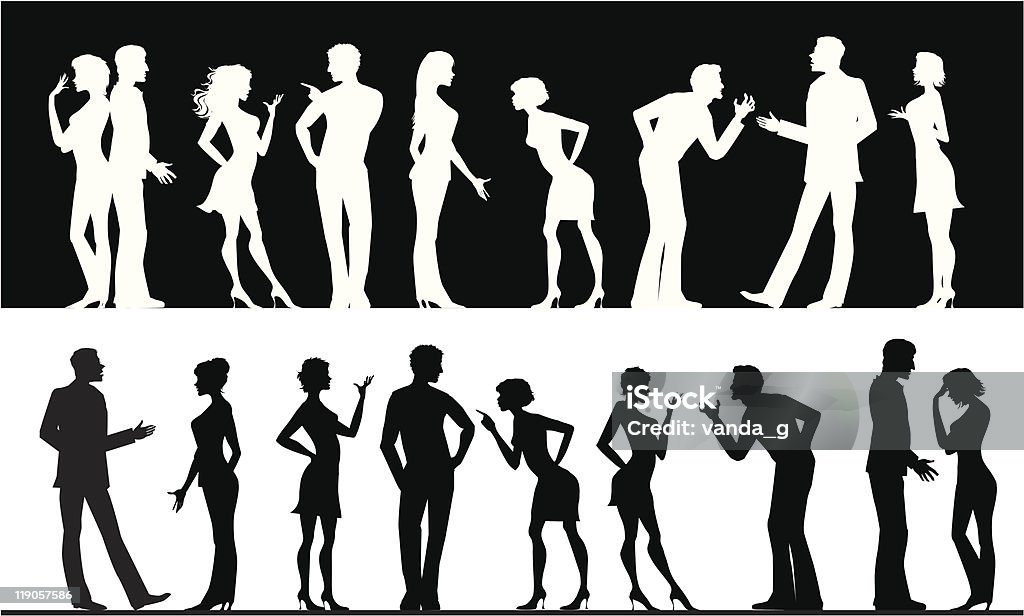 Controverse - clipart vectoriel de Silhouette - Contre-jour libre de droits