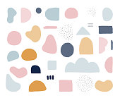 istock Modern trendy abstract shapes in pastel colors. Scandinavian clean vector design 1190577091