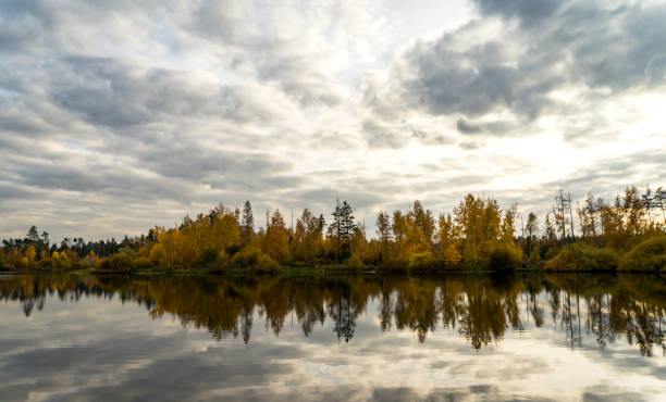 istock Evening sky over the lake. 1190577680