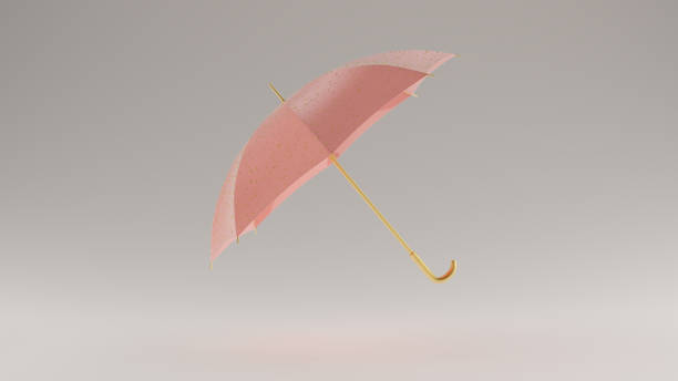 istock Pink and Gold Umbrella with Gold Raindrops Leaning Left 1190578576