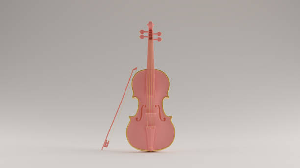 istock Pink and Gold Violin and Bow Front View 1190579272
