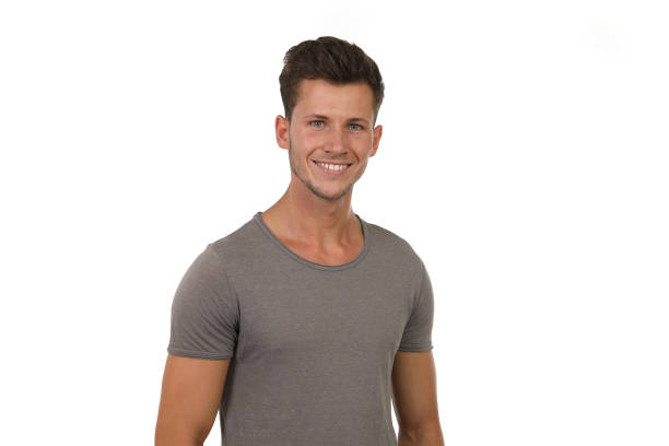 istock Young man with grey shirt in the studio 1190580273