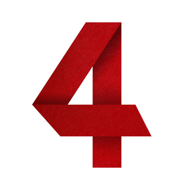 Red leather origami numbers collection