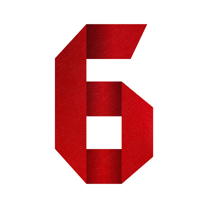 Red leather origami numbers collection