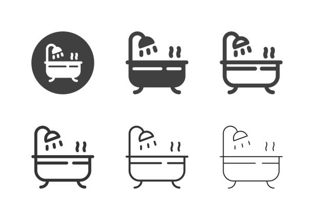 иконки ванны - multi серия - drop earring stock illustrations