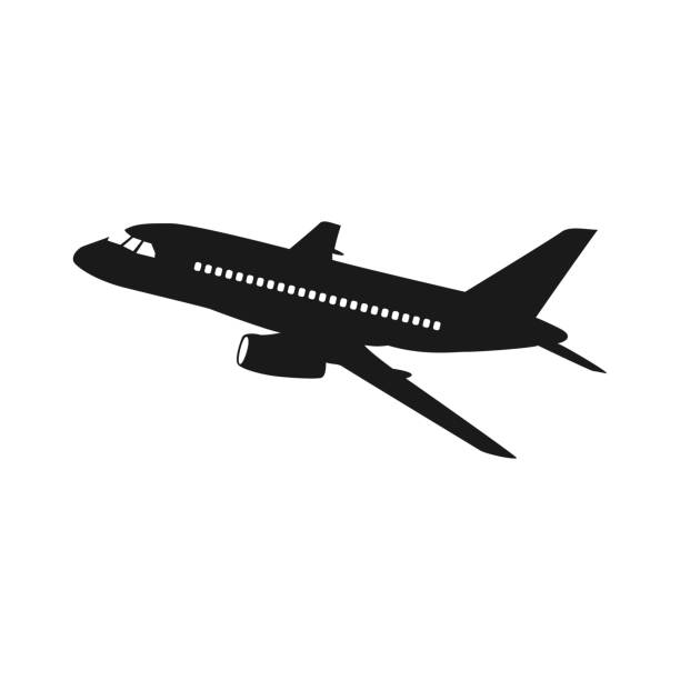 bildbanksillustrationer, clip art samt tecknat material och ikoner med flygplan vektor ikonen på vit bakgrund, flygplan vektor illustration - airplane