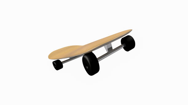 istock Realistic mock-up of skateboard on side view 1190584863