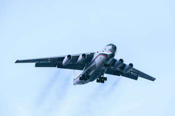 istock Freight plane in the clear sky. 1190587093