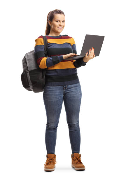 istock Smiling female student with a laptop 1190587302