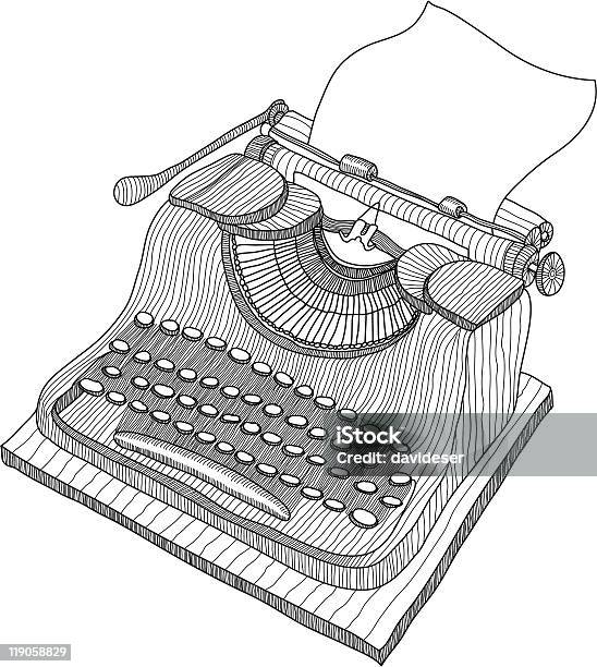 Ilustración de Máquina De Escribir y más Vectores Libres de Derechos de Máquina de escribir - Máquina de escribir, Retro, Antigüedades