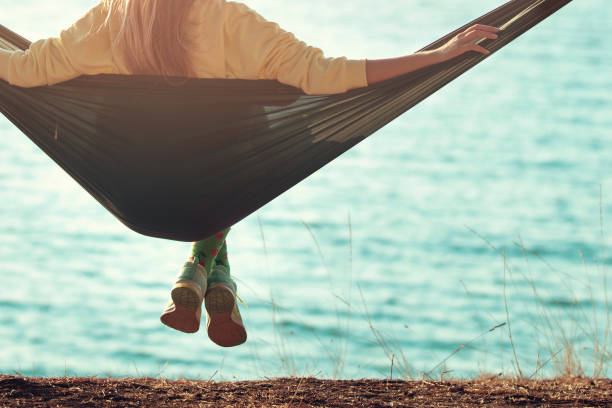 istock Relaxing time, girl on hammock 1190588335