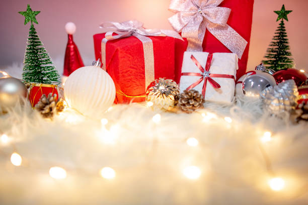 istock Christmas decoration on hairy carpet 1190589322