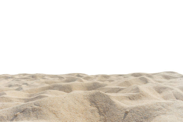 istock Beach sand texture dicut isolated on white. 1190590481