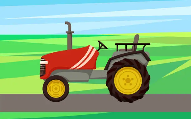 Vector illustration of Tractor Agrimotor Machine Vector Illustration