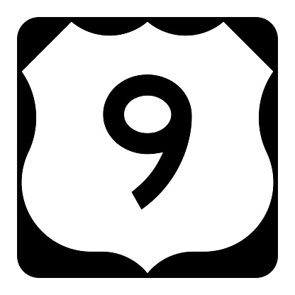 Ct Rt 9 Sign Us Route 9 Sign Stock Illustration - Download Image Now - Car ...