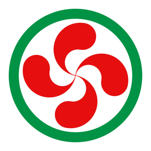 lauburu lub czerwony symbol krzyża baskijskiego - swastyka hinduska stock illustrations