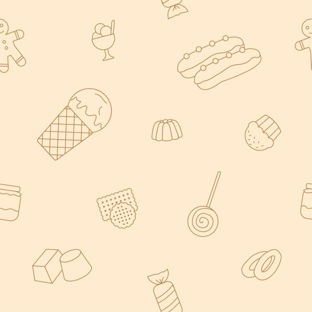 конфеты фон 10 - seamless croissant pattern ice stock illustrations