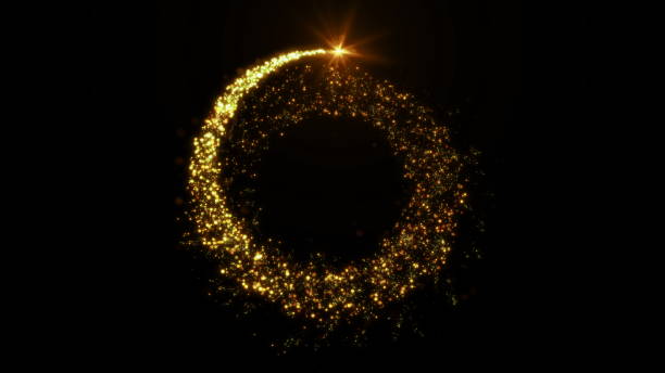 istock Sparkling Golden glitter frame in Luxury magic Christmas theme 1190605737