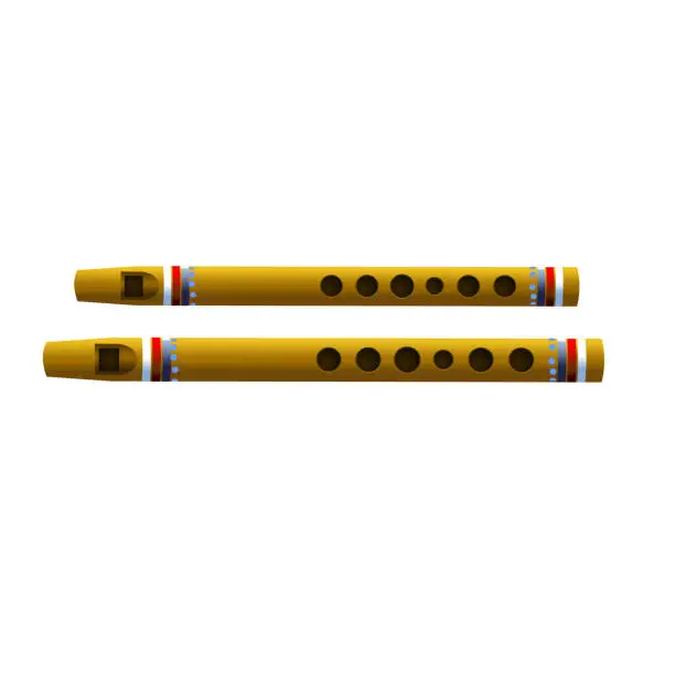 Vector illustration of Musical Instrument - Flutes