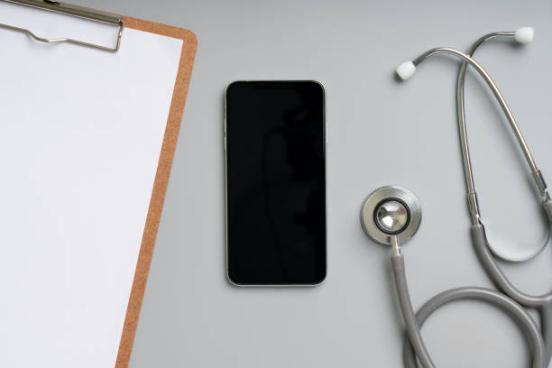 istock Online medical care application on smart phone 1190607236