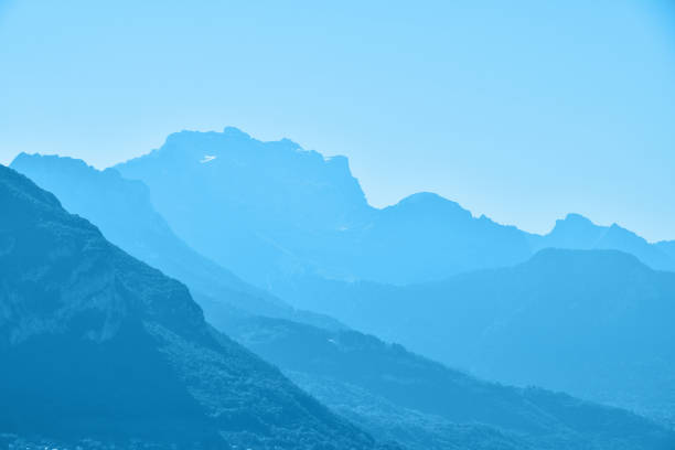 istock Blue toned aerial perspective mountain landscape 1190609716