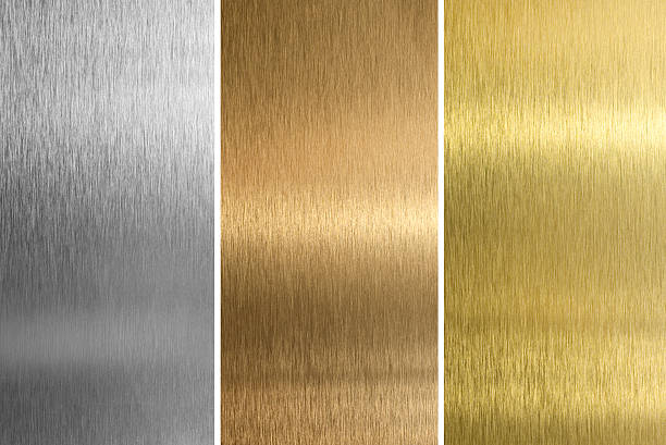 Aluminum, bronze and brass stitched textures  bronze alloy stock pictures, royalty-free photos & images