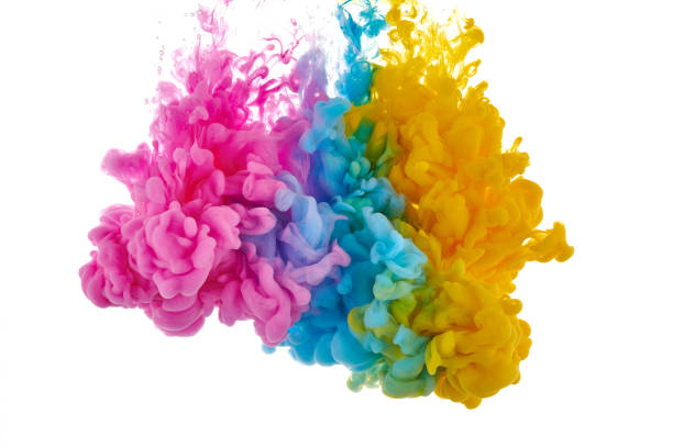 istock Ink in water. Splash acrilyc paint mixing. Multicolored liquid dye. Abstract  sculpture background color 1190621967